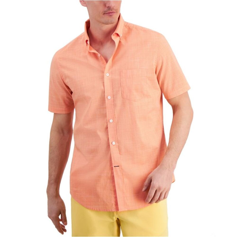 Club Room Mens Micro-Check Button Up Shirt, NWT